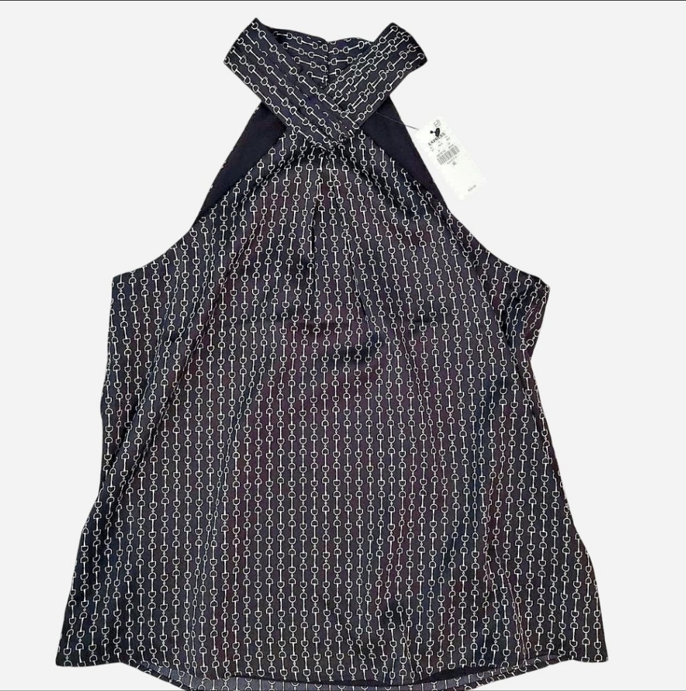 Express Black and White Patterned Tank Top